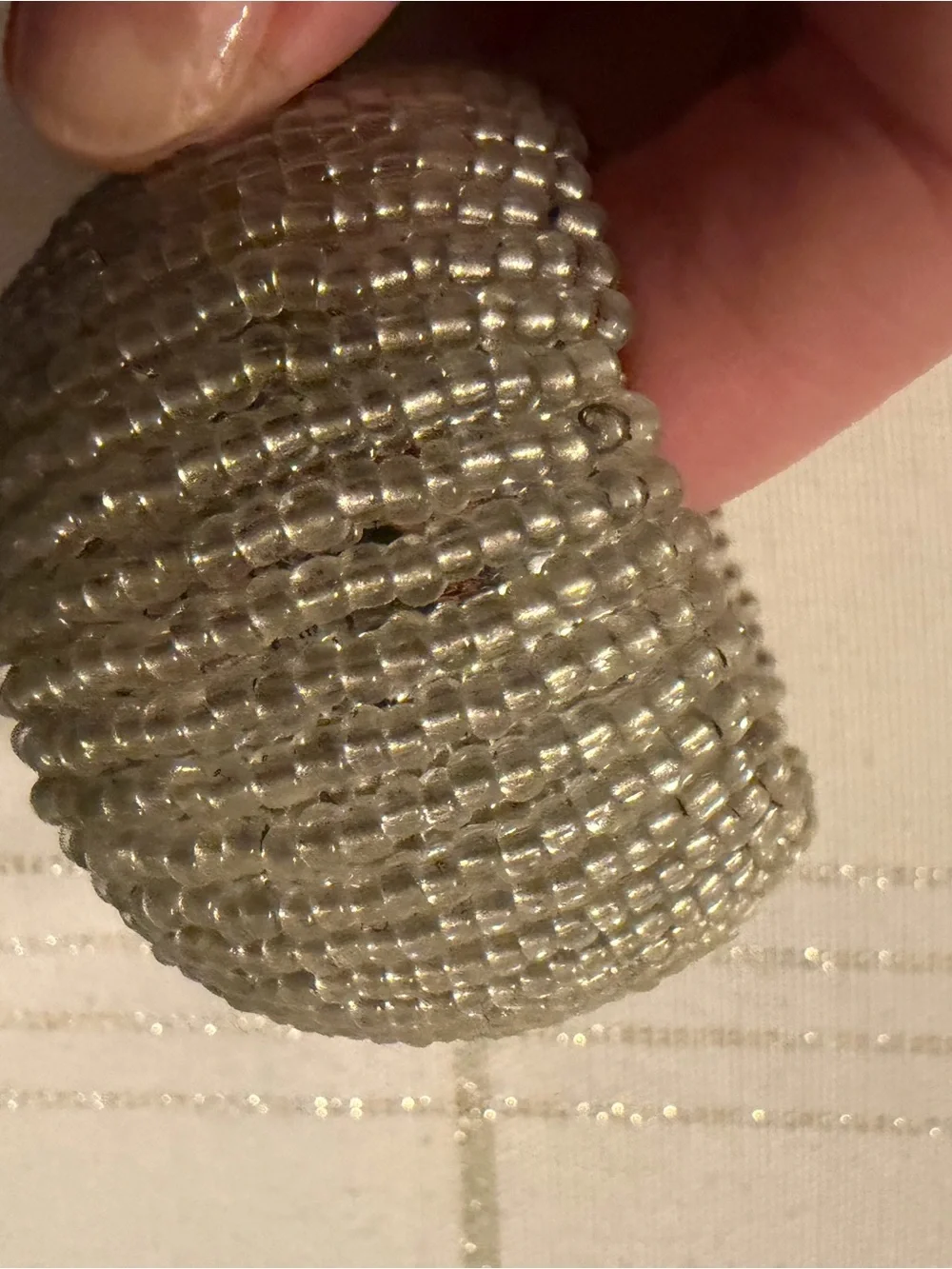Set of 8 Clear Bead Napkin Rings